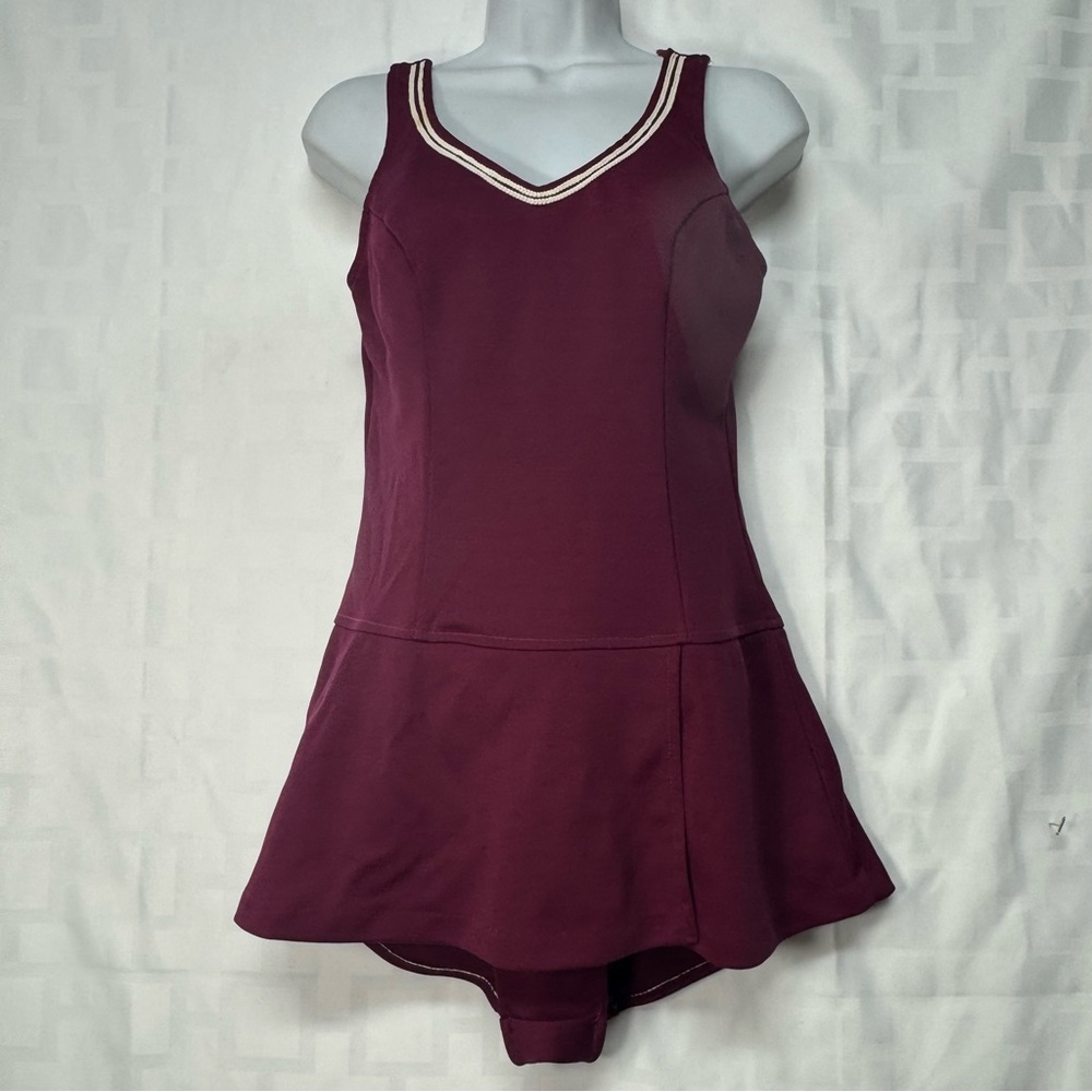 JCPenney Red Chemise with V-Neckline and Skirted Bottom